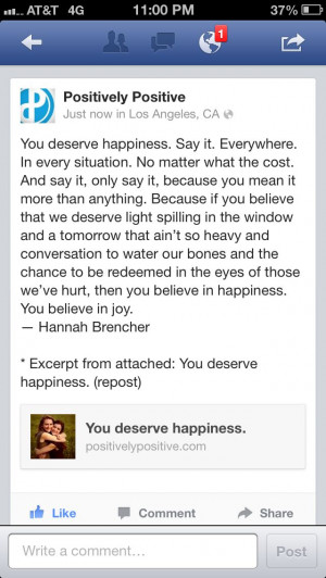 You deserve happiness!