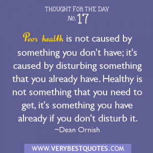 Thought for the day – poor health, healthy quotes