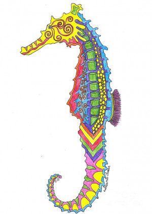 Blue Seahorse Drawing Susan