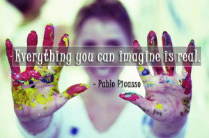 Picasso Quote - creativity Fan Art