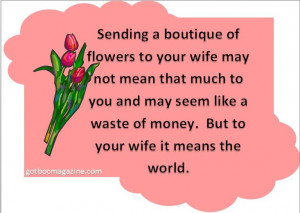 Husband Quote: Buying Flowers for Your Wife