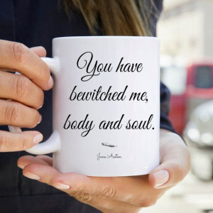 Jane Austen Mug Quote Mug Literary Gift by NeverMorePrints