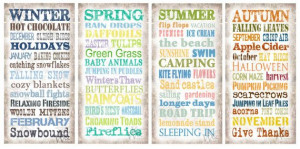 SET OF FOUR The Four Seasons Sayings by KeswickandWeldon on Etsy, $59 ...