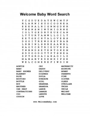 Free Baby Word Search Puzzle Game