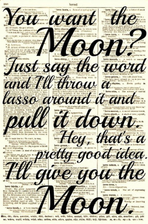 Lasso the Moon, It's a Wonderful Life Quote, Dictionary Print, Buy 2 ...