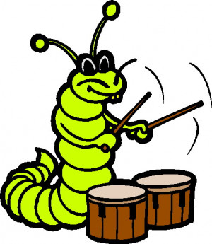 Caterpillar Playing Drum Set