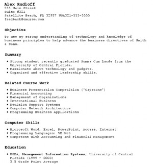 Student Resume Objective Part Time Job