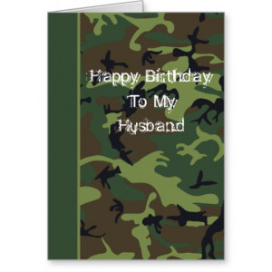 Camo Birthday Card For Husband