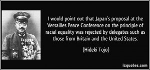 would point out that Japan's proposal at the Versailles Peace ...