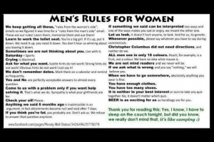 Thread: Men's rules for women