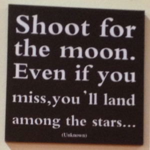Shoot for the moon.