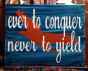 ... Auburn Painting - Ever to Conquer Never to Yid - 11x14 on Canvas