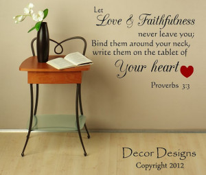 Love and Faithfulness Inspirational Quote Wall Decal