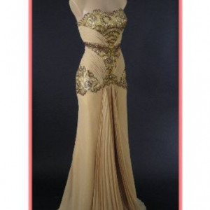 Old Hollywood Glamour Gold Vintage Inspired Evening Gown-Vintage Style ...