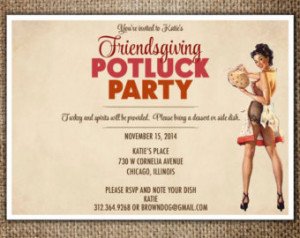 Thanksgiving Invitation : Ladies Night Friendsgiving Potluck with ...