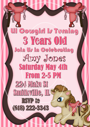 Free Printable Cowgirl Birthday Party Invitations