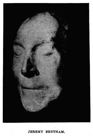 death-mask made after Bentham died age 85. (Quote from letter, and ...