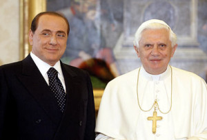 Pope Benedict XVI and Silvio Berlusconi, who has divorced and ...