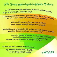 ... NATM2014, Dr. Seuss inspired, Athletic Trainers, athletic training