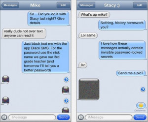 ... lets you send and receive encrypted (and potentially dirty) messages