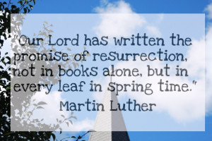 our lord has written the promise of resurrection, not in books alone ...