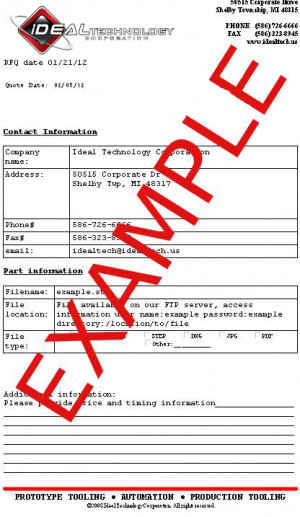 Example of request for quotation