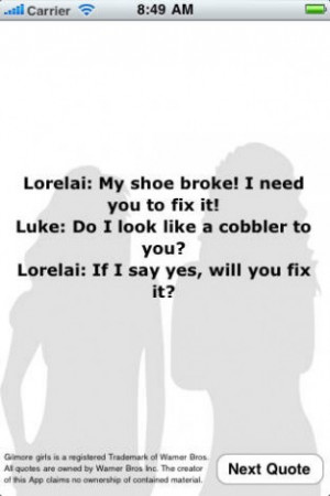 View bigger - Gilmore Girls Quotes for iPhone screenshot