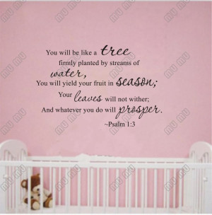 Vinyl wall quotes. Wall Talks. Scriptures Psalm 1:3 YOU WILL BE LIKE A ...