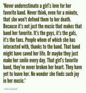 girl's love for her favorite band quote: Life, Music Quotes, Alex ...