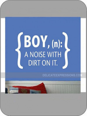 BOY, (n): a noise with dirt on it.