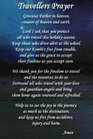 Safe Travel Prayer Travellers prayer