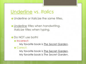 Quotes Or Italics Book Titles ~ Underline, Italics, Quotation Marks ...
