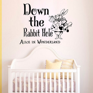 Wall Decals Alice in Wonderland Quote Decal Down the rabbit hole ...
