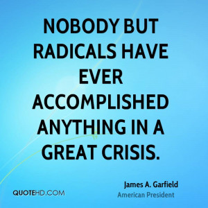 Nobody but radicals have ever accomplished anything in a great crisis.