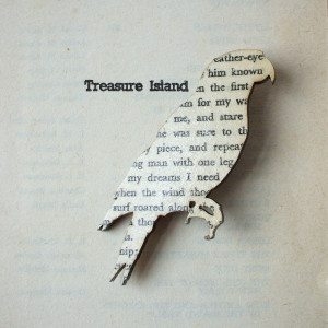 ... Robert Louis Stevenson - 'Treasure Island' original book page brooch