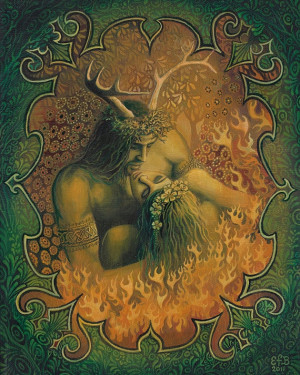 Beltane Reunion - Pagan God and Goddess Art 8x10 print