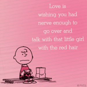 Love is - Charlie Brown on the Girl with the red hair. Snoopy ...