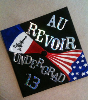My graduation cap!! Political Science and French major. Pastel paint ...