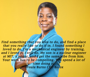 Xerox CEO Ursula Burns answers a question on energy policy Thursday