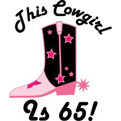 65th_birthday_cowgirl_greeting_card.jpg?height=250&width=250 ...