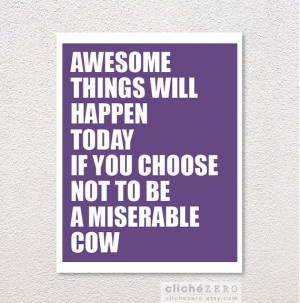 Awesome Things Will Happen Today Digital Print Typography Purple ...