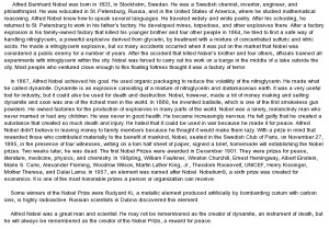 Alfred Nobel Quotes Essay on alfred nobel