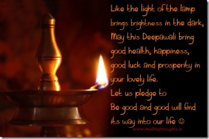 Like the light of the lamp brings brightness in the dark,