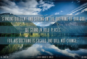 Standing obedient and strong on the doctrine of our God, we stand in ...