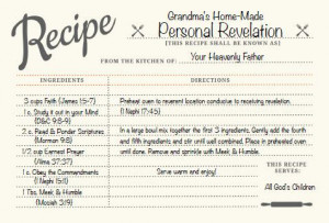 Recipe for Revelation - use for my Personal Revelation study I want to ...