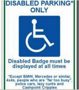 Disabled parking only