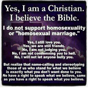 Yes, I am a Christian. I believe the Bible.