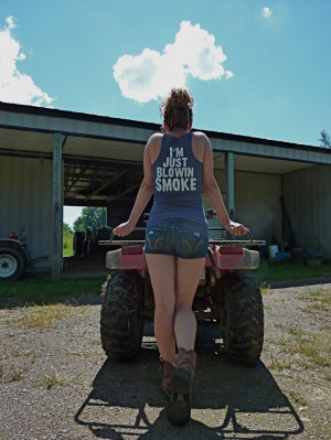 ... girl, cute country girls, yeehaw, barn, four wheeler, atv, off roading