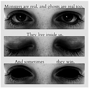 ... tags for this image include: demons, eyes, ghosts, monsters and quote