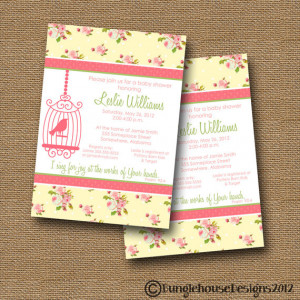 ... YELLOW Floral with Bird Cage Silhouette DIY PRINTABLE Christian